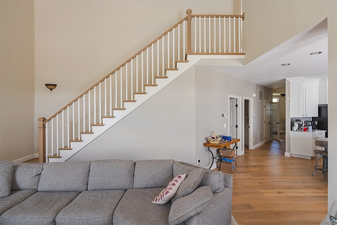 White spindle staircase