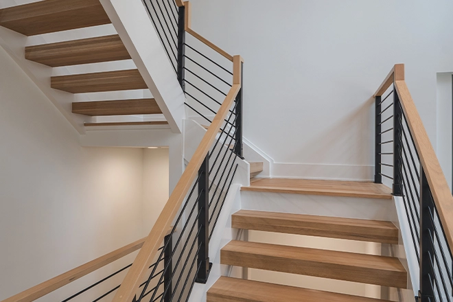 Floating staircases in a home