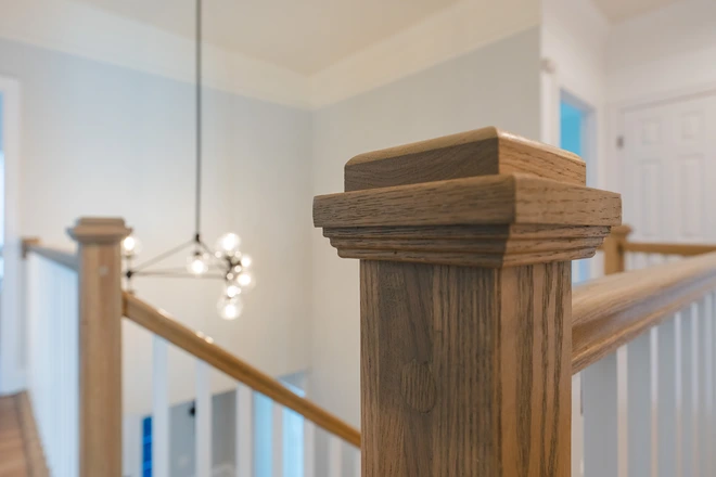 Closeup of an upstairs newel post Closeup of an upstairs newel post