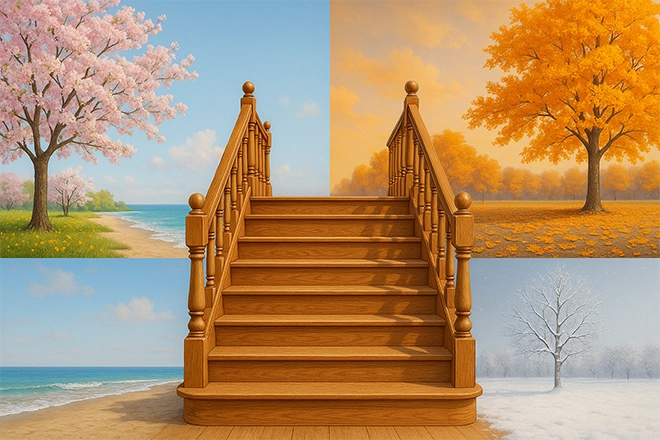 ChatGPT Image of 4 seasons with stairs ChatGPT Image of 4 seasons with stairs